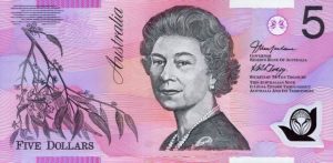 Банкнота в 5 австралийских долларов. Лицевая сторона